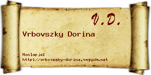 Vrbovszky Dorina névjegykártya